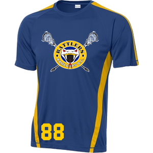 Kamloops Rattlers -  Performance Short Sleeve Shooter Shirt - Royal and Gold (Booking Only)